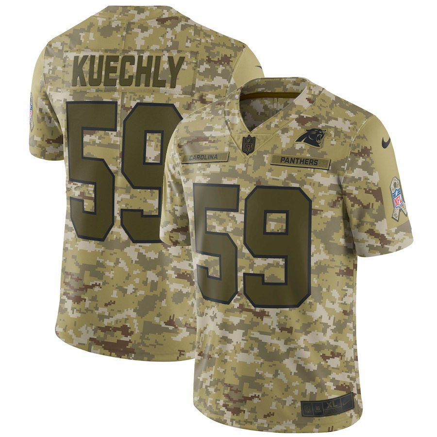 Men Carolina Panthers #59 Kuechly Nike Camo Salute to Service Retired Player Limited NFL Jerseys->carolina panthers->NFL Jersey